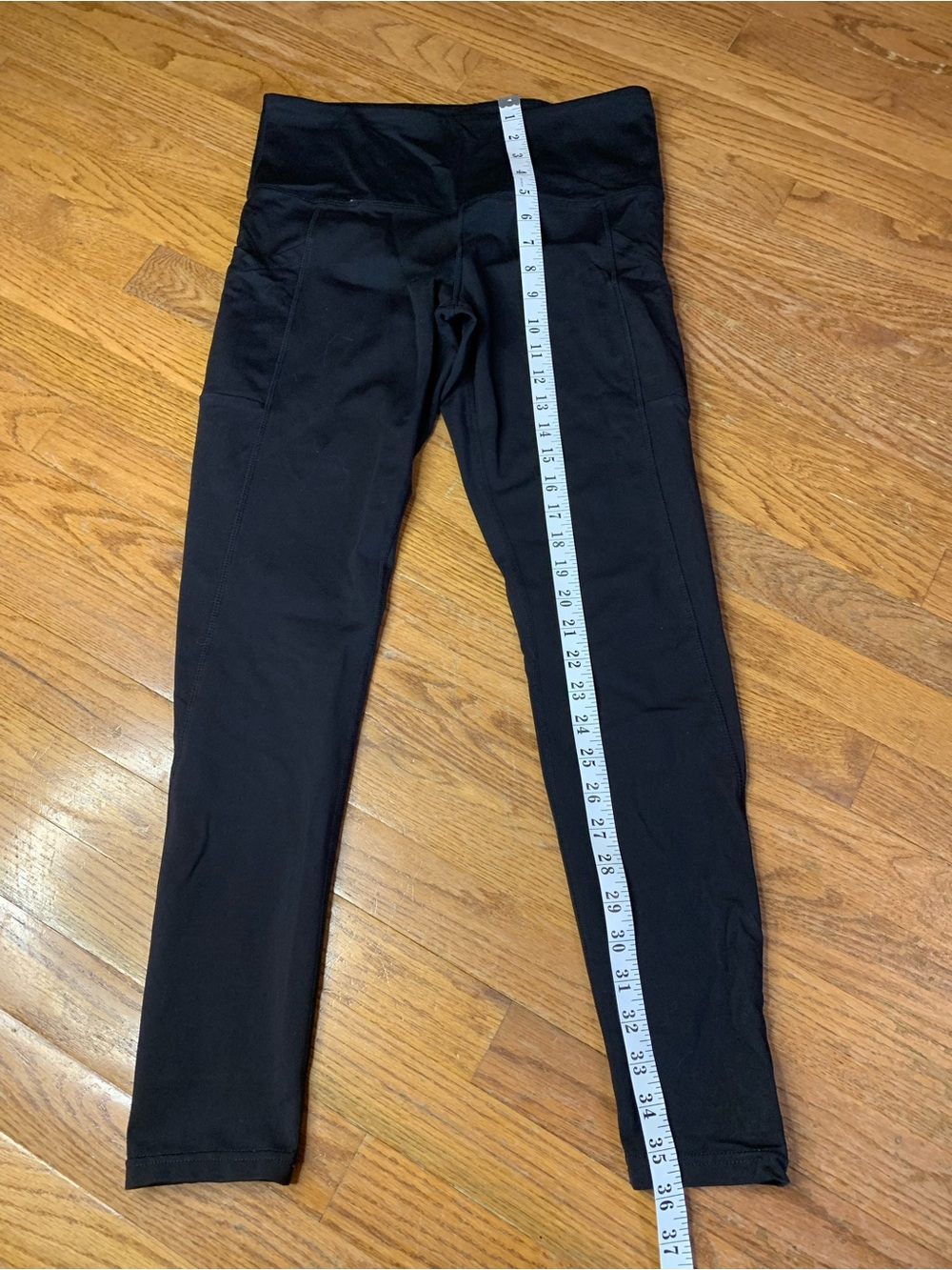 Tuff Athletics Black High Waisted Leggings with Side Pockets Size Medium - Picture 4 of 8